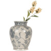 Clayre & Eef 6CE2076 Vaas wit-blauw Ø 23x29 cm keramiek met bloemenpatroon