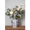 Clayre & Eef 6CE2076 Vaas wit-blauw Ø 23x29 cm keramiek met bloemenpatroon