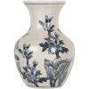 Clayre & Eef 6CE2077 Vaas Wit-Blauw Ø 10x16 cm Keramiek Boho Design
