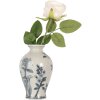 Clayre & Eef 6CE2078 Vaas Wit-Blauw Ø 9x15 cm Keramiek Vintage Design