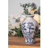 Clayre & Eef 6CE2078 Vaas Wit-Blauw Ø 9x15 cm Keramiek Vintage Design