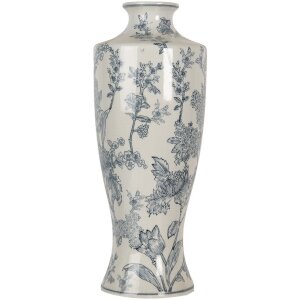 Clayre & Eef 6CE2080 Vaas keramiek wit blauw 42 cm...