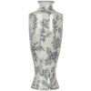 Clayre & Eef 6CE2080 Vaas keramiek wit blauw 42 cm Boho Design