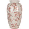 Clayre & Eef 6CE2081 Vaas Keramiek Beige Rood Ø 23 cm Hoogte 42 cm Landelijke stijl