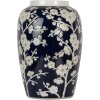 Clayre & Eef 6CE2082 Vaas Blauw-Wit Ø 20x31 cm Keramiek Retro Vintage Stijl