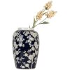 Clayre & Eef 6CE2082 Vaas Blauw-Wit Ø 20x31 cm Keramiek Retro Vintage Stijl
