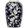 Clayre & Eef 6CE2082 Vaas Blauw-Wit Ø 20x31 cm Keramiek Retro Vintage Stijl