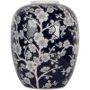 Clayre & Eef 6CE2083 Vaas Blauw-Wit Ø 24x30 cm Keramiek Retro Vintage Stijl