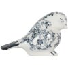 Clayre & Eef Decoratie Vogel Wit Blauw Keramiek 21x10x13 cm