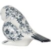 Clayre & Eef Decoratie Vogel Wit Blauw Keramiek 21x10x13 cm