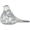 Clayre & Eef Decoratie Vogel Wit-Blauw 25x11x13 cm Keramiek Vintage Stijl