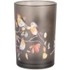 Clayre & Eef 6GL4955 Theelichthouder Glas Grijs Oranje Ø12x18 cm