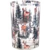 Clayre & Eef 6GL4961 Theelichthouder glas bosmotief 12x18 cm landelijke stijl
