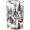 Clayre & Eef 6GL4961 Theelichthouder glas bosmotief 12x18 cm landelijke stijl