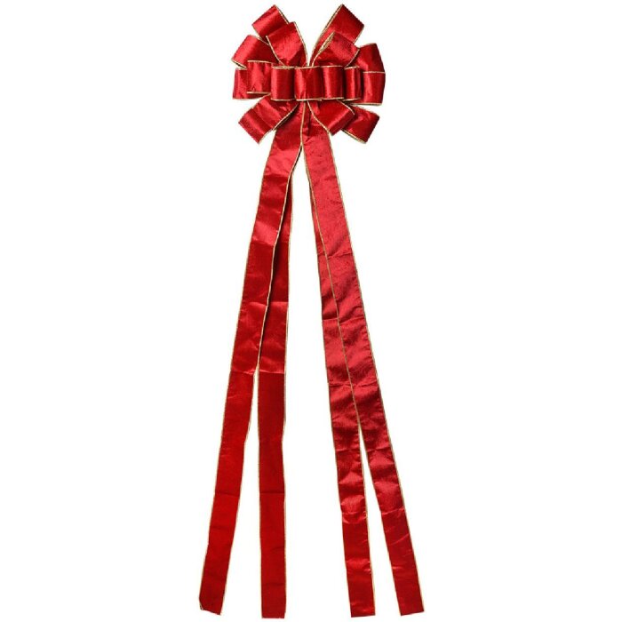 Clayre & Eef 65975R Decoratieve strik rood-goud 33x135 cm