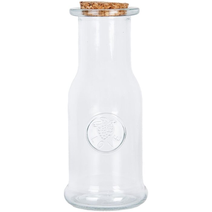 Clayre & Eef Decoratief Flesglas met Kurkdeksel 7x18 cm Vintage Retro