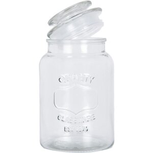 Clayre & Eef 6GL5053 Voorraadpot met deksel retro vintage glas 11x19 cm