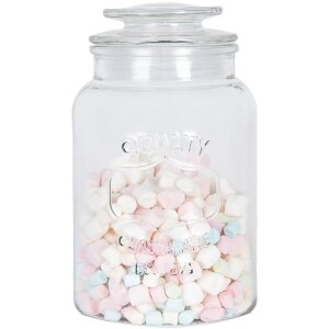 Clayre & Eef 6GL5053 Voorraadpot met deksel retro vintage glas 11x19 cm