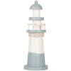 Clayre & Eef 6H2404 Decoratieve Vuurtoren Wit Blauw Ø 8 x 22 cm MDF hout