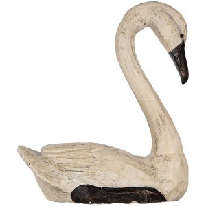 Clayre & Eef Decoratieve Zwanen Set 2 Figuren Antieke Stijl Beige Zwart