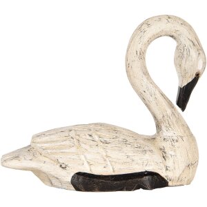 Clayre & Eef Decoratieve Zwanen Set 2 Figuren Antieke Stijl Beige Zwart