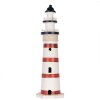 Clayre & Eef Decoratieve Vuurtoren Wit-Rood Ø 15x48 cm MDF Hout
