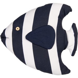 Clayre & Eef Sierkussen Vis Maritiem Design Wit Blauw...