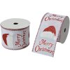 Clayre & Eef LI0134 Kerstlint Wit Rood 6,3 cm x 5 m