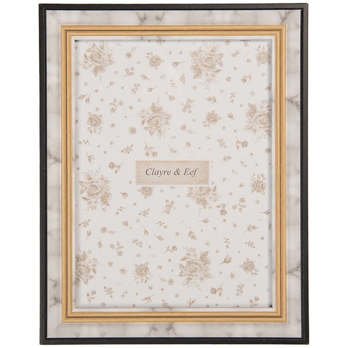 Clayre & Eef Fotolijst 2F1274L Grijs Zwart Goud 15x20 cm Landelijke Stijl