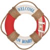 Clayre & Eef Decoratie Reddingsboei Ø 37x7 cm Wit Rood Nautisch