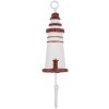 Clayre & Eef 66070R Wandhaak vuurtoren hout metaal wit rood 4x4x18 cm