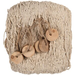 Clayre & Eef 66072 Decoratie Visnet Beige 200x400 cm Landelijke stijl