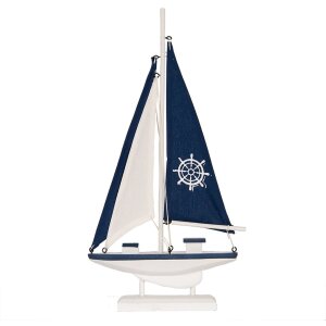 Clayre & Eef Decoratie Zeilboot 20x4x37 cm Maritieme...