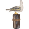 Clayre & Eef Decoratieve Vogels op Houten Stokken Maritiem Set van 2 Bruin Wit