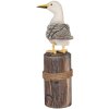 Clayre & Eef Decoratieve Vogels op Houten Stokken Maritiem Set van 2 Bruin Wit