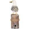 Clayre & Eef Decoratieve Vogels op Houten Stokken Maritiem Set van 2 Bruin Wit