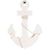Clayre & Eef Decoratie Anker 22x5x33 cm Wit Blauw MDF Hout Maritiem