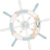 Clayre & Eef 6H2403 Decoratie Stuur Wit Blauw 34 cm MDF hout