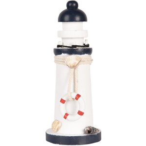 Clayre & Eef Decoratieve Vuurtoren Wit Blauw MDF...