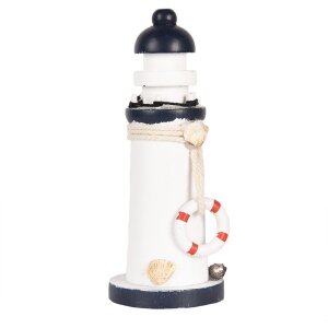 Clayre & Eef Decoratieve Vuurtoren Wit Blauw MDF...