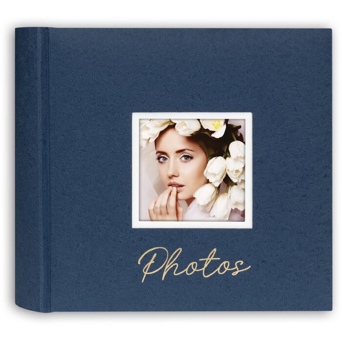 ZEP Fotoalbum Dante Blauw 24x24 cm 40 witte paginas met glasvellen