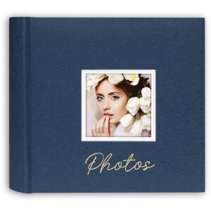 ZEP Fotoalbum Dante Blauw 24x24 cm 40 witte paginas met...