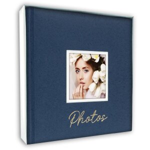 ZEP Fotoalbum Dante Blauw 24x24 cm 40 witte paginas met glasvellen
