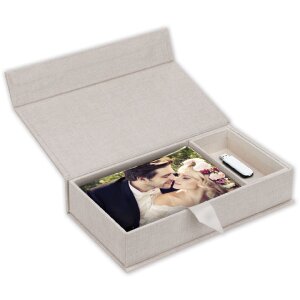 ZEP USB Fotodoos Lodi Beige Linnen 23x12,5x5 cm zonder...