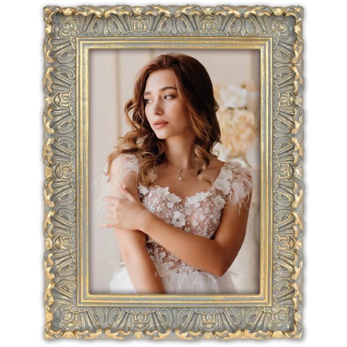 ZEP poly resin fotolijst Valbonne 13x18 cm grijs goud