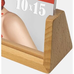 ZEP Acryl fotolijst Virginia Naturel 10x15 cm met houten basis Double Face