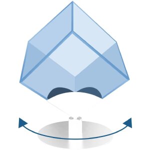 ZEP 6-zijdige acrylkubus Steven 8,5x8,5 cm met draaibare metalen voet