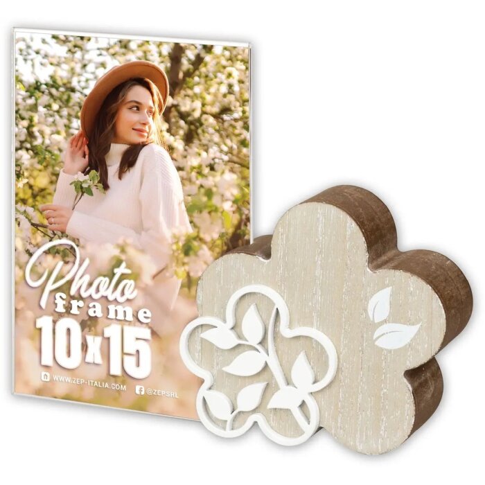 ZEP acryl en houten fotolijst Flora 10x15 cm