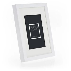 ZEP Houten fotolijst Malmo Wit 30x30 cm met passe-partout 20x20 cm