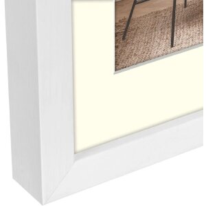 ZEP Houten fotolijst Malmo Wit 10x15 cm met passe-partout 7x10 cm